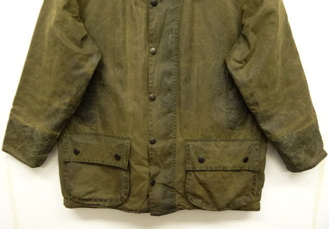 画像: 90'S BARBOUR 3クレスト 旧タグ "BEAUFORT" オイルドジャケット OLIVE イングランド製 (VINTAGE)