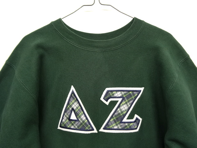 画像: 90'S CHAMPION 刺繍タグ アップリケ リバースウィーブ グリーン USA製 (VINTAGE)