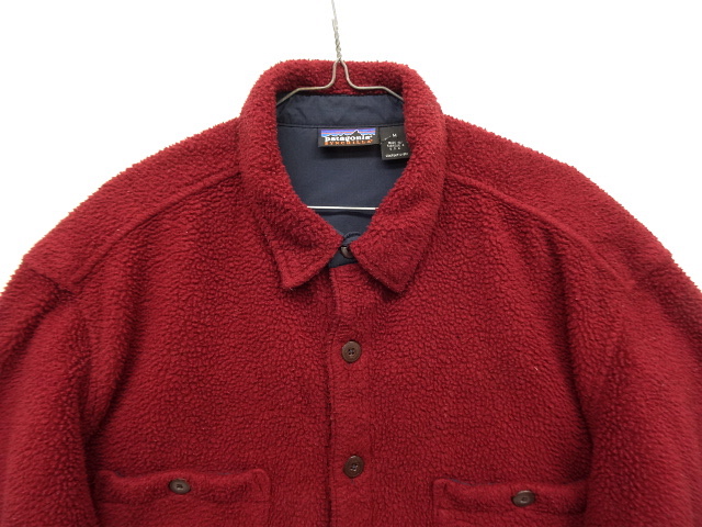 画像: 90'S PATAGONIA オーバルロゴ フリースシャツ バーガンディ USA製 (VINTAGE)