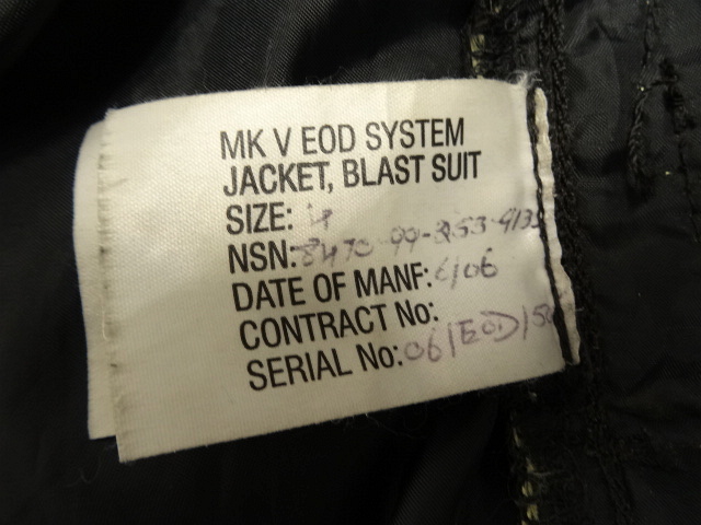 画像: イギリス軍 "MK V EOD SYSTEM JACKET" 爆発物処理部隊用 ジャケット (VINTAGE)