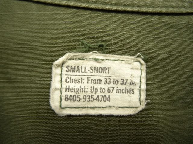 画像: 70'S アメリカ軍 US ARMY "JUNGLE FATIGUE 4th" リップストップ ファティーグジャケット S-SHORT (VINTAGE)