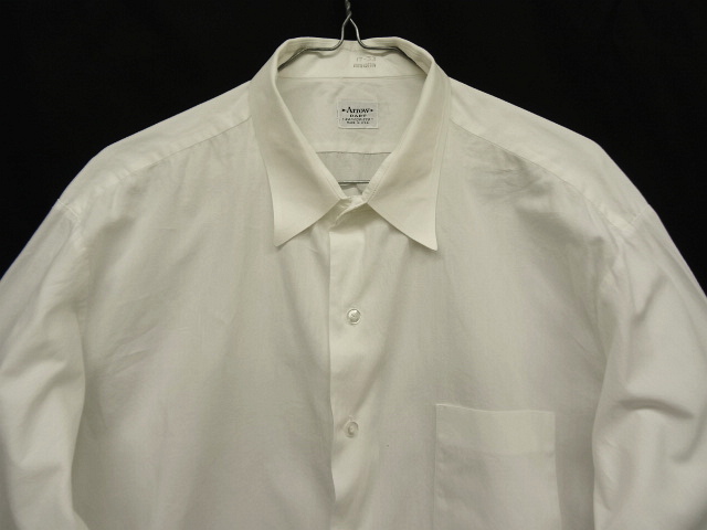 画像: 60'S ARROW コットン100% 長袖 ドレスシャツ ホワイト USA製 (VINTAGE)