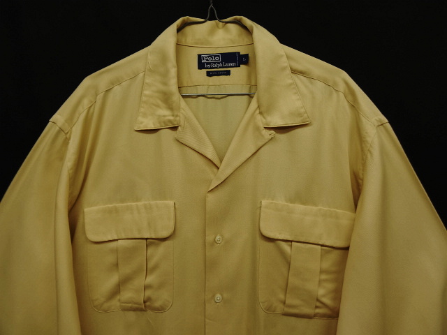 画像: 90'S RALPH LAUREN レーヨン100% オープンカラーシャツ BEIGE (VINTAGE)