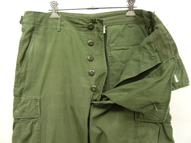 画像: 60'S アメリカ軍 US ARMY "JUNGLE FATIGUE 3rd" ノンリップ カーゴパンツ M-R (VINTAGE)