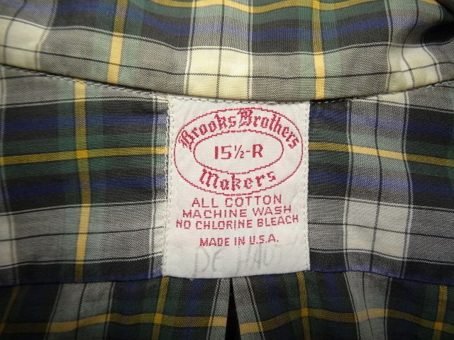 画像: 70'S BROOKS BROTHERS "6ボタン" ポプリン BDシャツ チェック USA製 (VINTAGE)