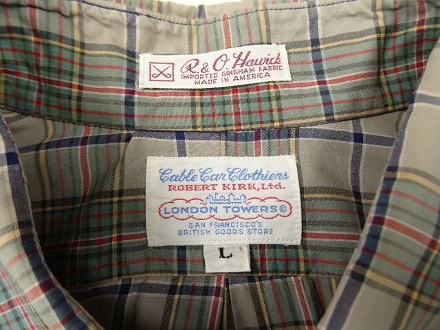 画像: 70'S CABLE CAR CLOTHIERS "R&O HAWICK製ファブリック" ポプリン BDシャツ USA製 (VINTAGE)