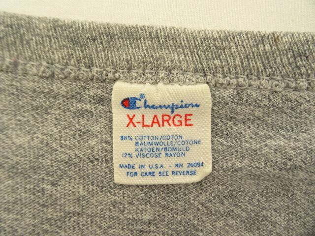 画像: 80'S CHAMPION トリコタグ 88/12 Tシャツ 杢グレー USA製 (VINTAGE)
