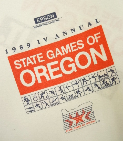 画像: 80'S NIKE 銀タグ "STATE GAMES OF OREGON" 両面プリント シングルステッチ Tシャツ USA製 (VINTAGE)