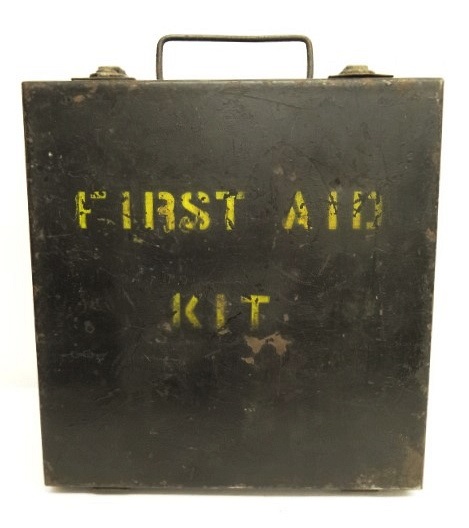 画像1: メタル製 FIRST AID KIT ボックス ブラック (VINTAGE)