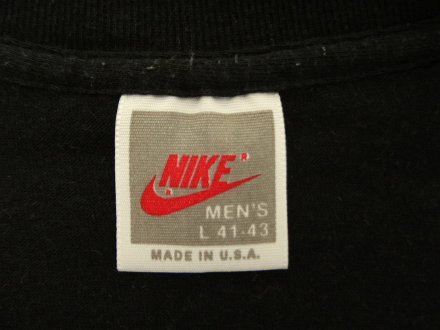 画像: 90'S NIKE 銀タグ シングルステッチ ロゴ Tシャツ ブラック USA製 (VINTAGE)