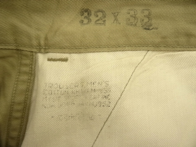 画像: 50'S アメリカ軍 USMC "サイドダブルステッチ" ボタンフライ チノパンツ (VINTAGE)