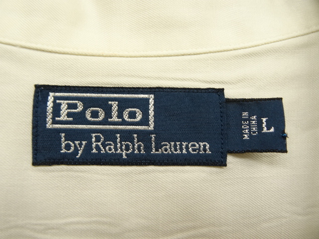 画像: 90'S RALPH LAUREN シルク/リネン 半袖 オープンカラーシャツ ホワイト (VINTAGE)