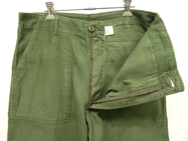 画像: 70'S アメリカ軍 US ARMY "OG107" コットンサテン ベイカーパンツ W34L31 (VINTAGE)
