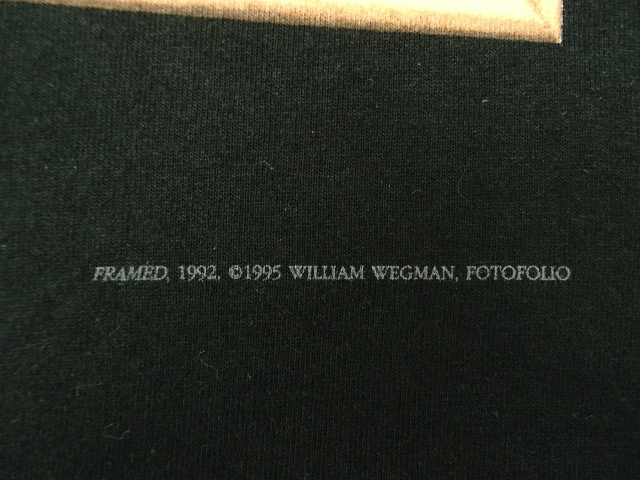 画像: 90'S WILLIAM WEGMAN "FRAMED" FOTOFOLIO製 半袖 Tシャツ USA製 (DEADSTOCK)