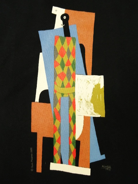 画像: 00'S PABLO PICASSO "HARLEQUIN 1915 " 半袖 Tシャツ ブラック (VINTAGE)