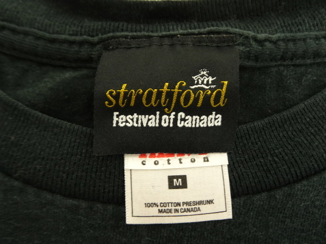 画像: STRATFORD FESTIVAL OF CANADA "SHAKESPEARE" 半袖 Tシャツ ブラック カナダ製 (VINTAGE)