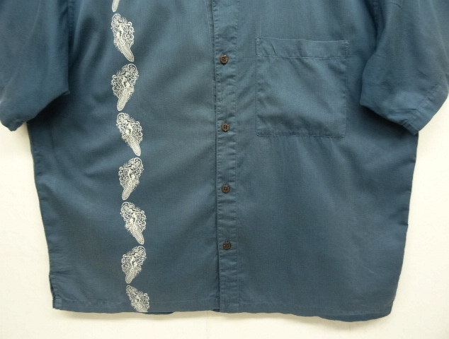 画像: 01'S PATALOHA サーフプリント 半袖 オープンカラーシャツ ブルー ポルトガル製 (VINTAGE)