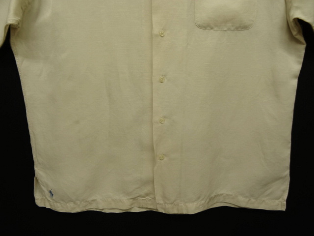 画像: 90'S RALPH LAUREN "CALDWELL" シルク/リネン 半袖 オープンカラーシャツ オフホワイト (VINTAGE)