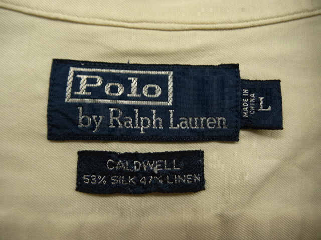 画像: 90'S RALPH LAUREN "CALDWELL" シルク/リネン 半袖 オープンカラーシャツ オフホワイト (VINTAGE)
