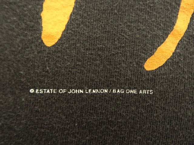 画像: 80'S JOHN LENNON "BAG ONE ARTS" 両面プリント Tシャツ ブラック (VINTAGE)
