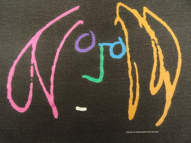 画像: 80'S JOHN LENNON "BAG ONE ARTS" 両面プリント Tシャツ ブラック (VINTAGE)