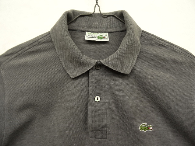 画像: 80'S CHEMISE LACOSTE ポロシャツ ダークグレー フランス製 (VINTAGE)