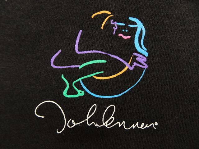 画像: 80'S JOHN LENNON "BAG ONE ARTS" 両面プリント Tシャツ ブラック USA製 (VINTAGE)