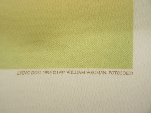 画像: 90'S WILLIAM WEGMAN "LYING DOG" FOTOFOLIO製 半袖 Tシャツ ホワイト (DEADSTOCK)