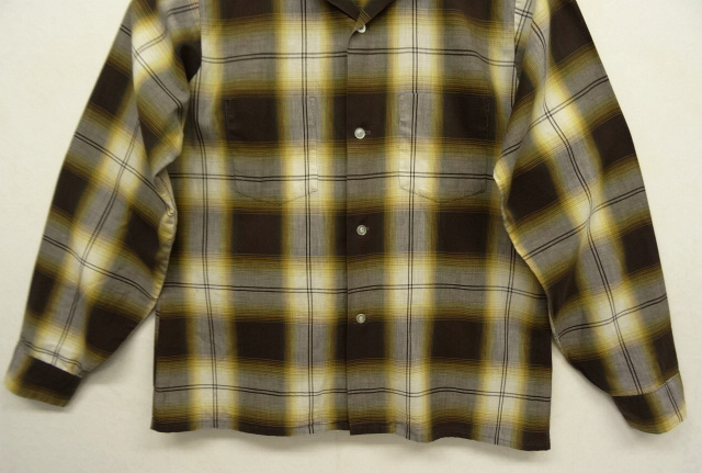 画像: 60'S VAN HEUSEN コットン オープンカラーシャツ オンブレチェック (VINTAGE)