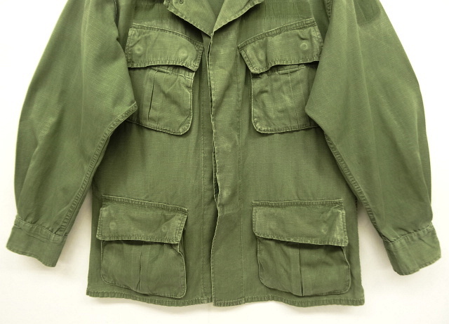 画像: 60'S アメリカ軍 US ARMY "JUNGLE FATIGUE 4th" リップストップ ファティーグジャケット S-SHORT (VINTAGE)