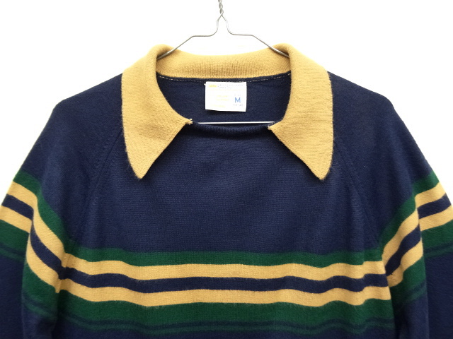 画像: 80'S J.C. PENNEY 襟付き ニット セーター NAVY (VINTAGE)