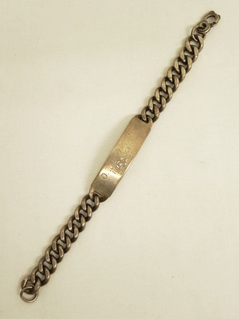画像: 40'S アメリカ軍 US ARMY IDプレート チェーンブレスレット シルバー (VINTAGE)