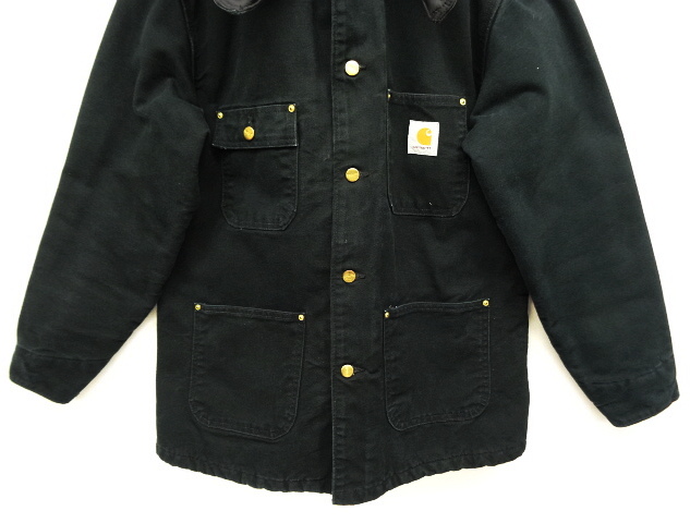 画像: 90'S CARHARTT 裏地ブランケット フード付き ダックジャケット BLACK (VINTAGE)