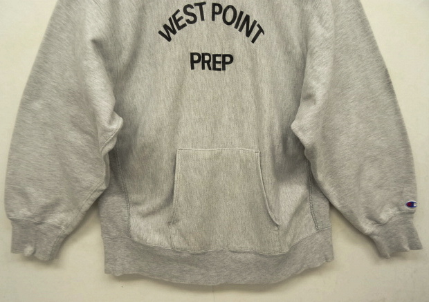 画像: 80'S CHAMPION "WEST POINT PREP" トリコタグ リバースウィーブ パーカー グレー USA製 (VINTAGE)