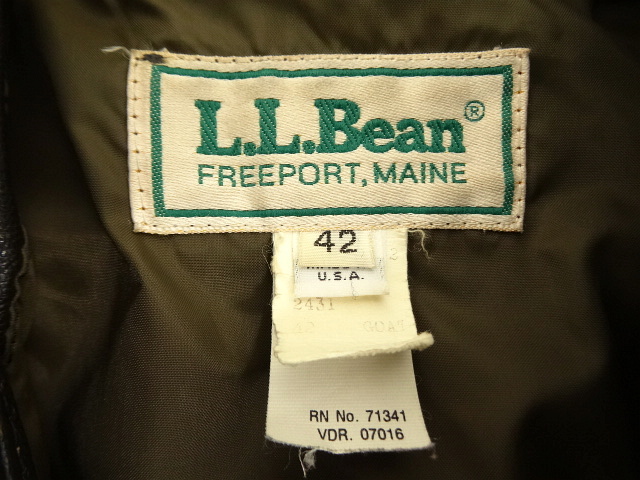 画像: 80'S LL Bean レザー A-2 フライトジャケット ブラウン USA製 (VINTAGE)