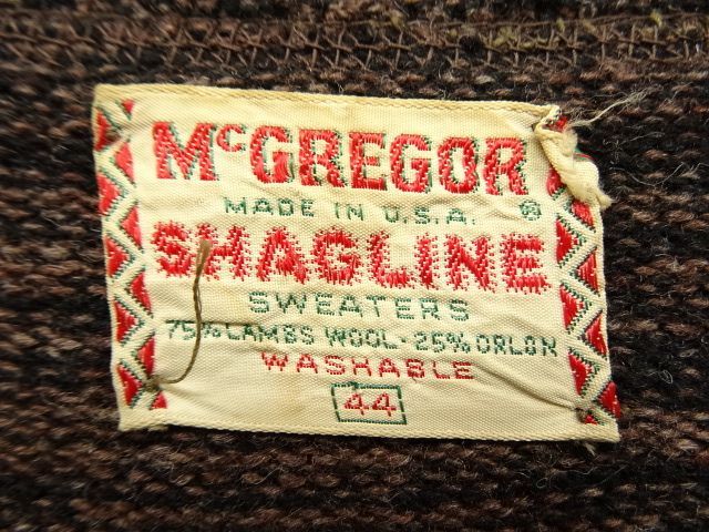 画像: 50'S McGREGOR "SHAGLINE" メタルボタン カーディガン USA製 (VINTAGE)