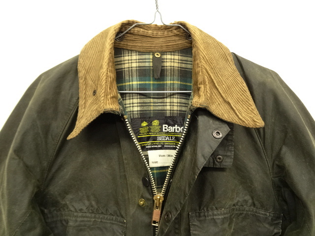 画像: 80'S BARBOUR 2クレスト "4POCKET BEDALE" オイルドジャケット OLIVE イングランド製 (VINTAGE)