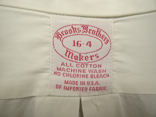 画像: 70'S BROOKS BROTHERS "6ボタン" ポプリン BDシャツ ホワイト USA製 (VINTAGE)