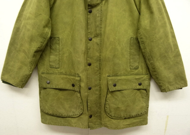 画像: 90'S BARBOUR 3クレスト 旧タグ "NORTHUMBRIA" 裏地ウール オイルドジャケット OLIVE イングランド製 (VINTAGE)