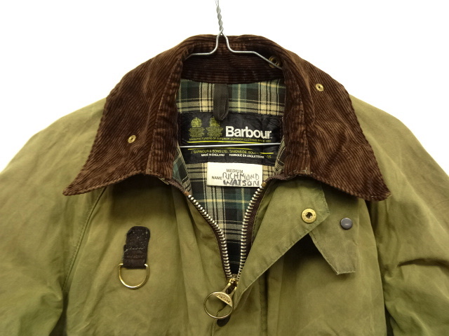 画像: 80'S BARBOUR 2クレスト "SPEY" オイルドジャケット OLIVE イングランド製 (VINTAGE)