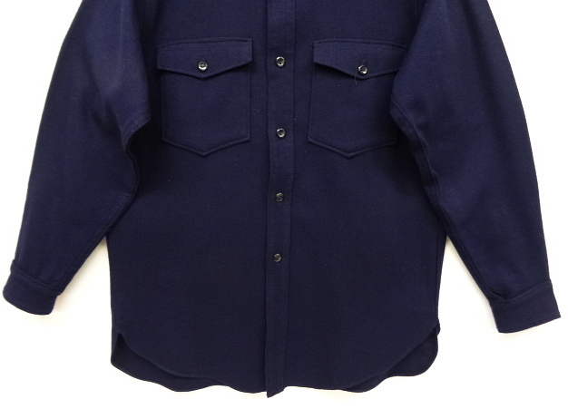 画像: 50'S LL Bean 筆記体黒タグ ウール CPOシャツ NAVY (VINTAGE)