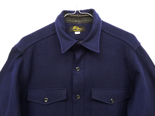 画像: 50'S LL Bean 筆記体黒タグ ウール CPOシャツ NAVY (VINTAGE)