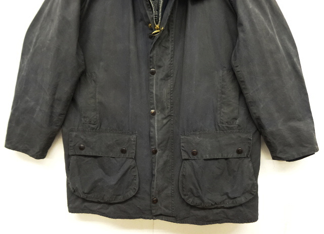 画像: 90'S BARBOUR 3クレスト 旧タグ "BORDER" オイルドジャケット NAVY イングランド製 (VINTAGE)