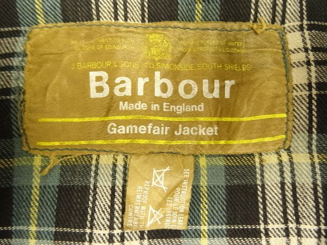 画像: 70'S BARBOUR 1クレスト "GAMEFAIR" オイルドジャケット KHAKI イングランド製 (VINTAGE)