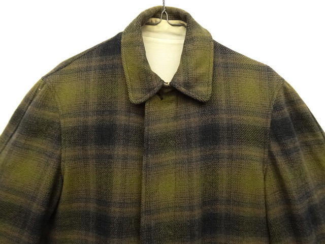 画像: 70'S PENDLETON ウール/コットン リバーシブル コート TALONジップ オンブレチェック/ベージュ (VINTAGE)