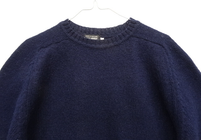 画像: 70'S BROOKS BROTHERS 黒タグ クルーネック ニット NAVY スコットランド製 (VINTAGE)