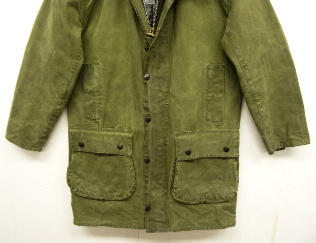 画像: 90'S BARBOUR 3クレスト 旧タグ "NORTHUMBRIA" 裏地ウール オイルドジャケット OLIVE イングランド製 (VINTAGE)