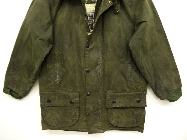 画像: 90'S BARBOUR 3クレスト 旧タグ "BEAUFORT" オイルドジャケット OLIVE イングランド製 (VINTAGE)