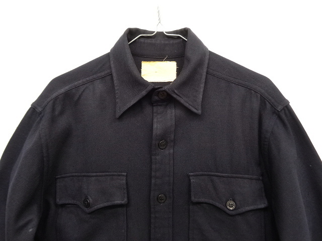 画像: 50'S アメリカ軍 US NAVY イカリボタン ウール CPOシャツ NAVY (VINTAGE)