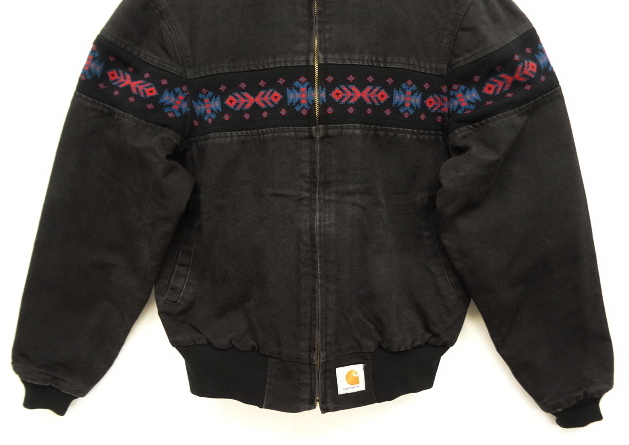 画像: 90'S CARHARTT ネイティブ柄 ダック サンタフェジャケット BLACK (VINTAGE)